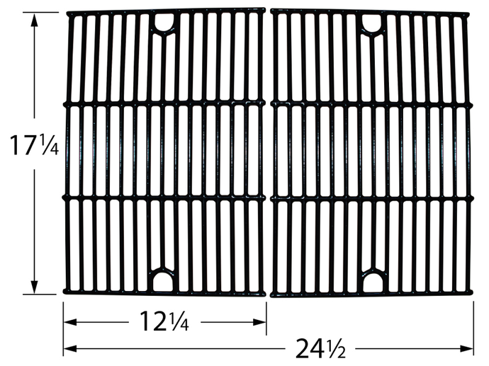 BBQ Pro Porcelain Cast Iron Cooking Grate Set