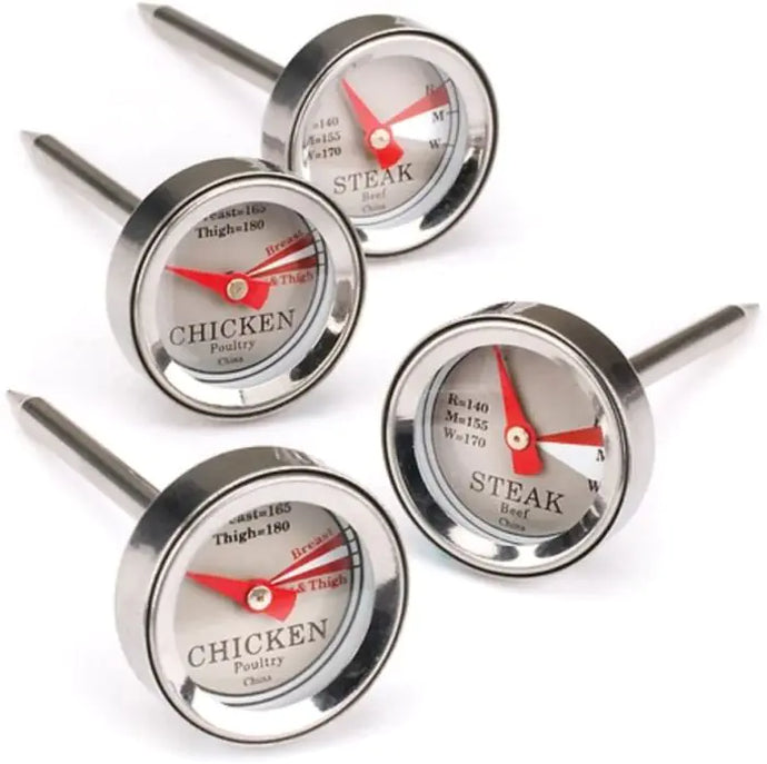 Set of 4 Mini Steak And Chicken Thermometers