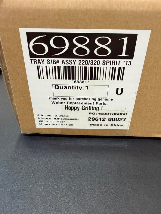 Weber Spirit SP-320 NG side burner tray assembly