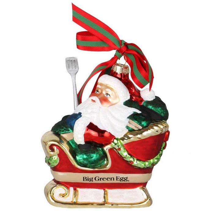 Big Green Egg Santa Christmas Ornament