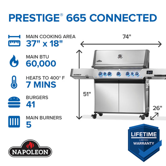Napoleon Prestige 665 Connected RSIB with Infrared Side and Rear Burner