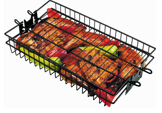 Non Stick Flat Rotisserie Spit Basket