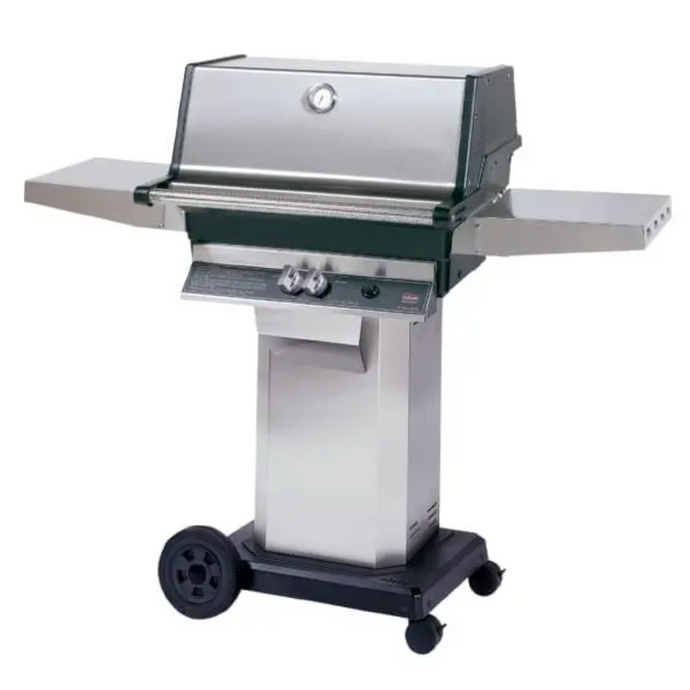 MHP TJK Natural Gas Grill with Stainless Steel Grids, a Stainless Steel Column & a Wheeled Base with Locking Casters
