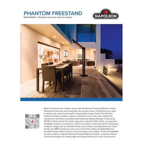 Phantom Freestand Outdoor Electric Infrared Heater